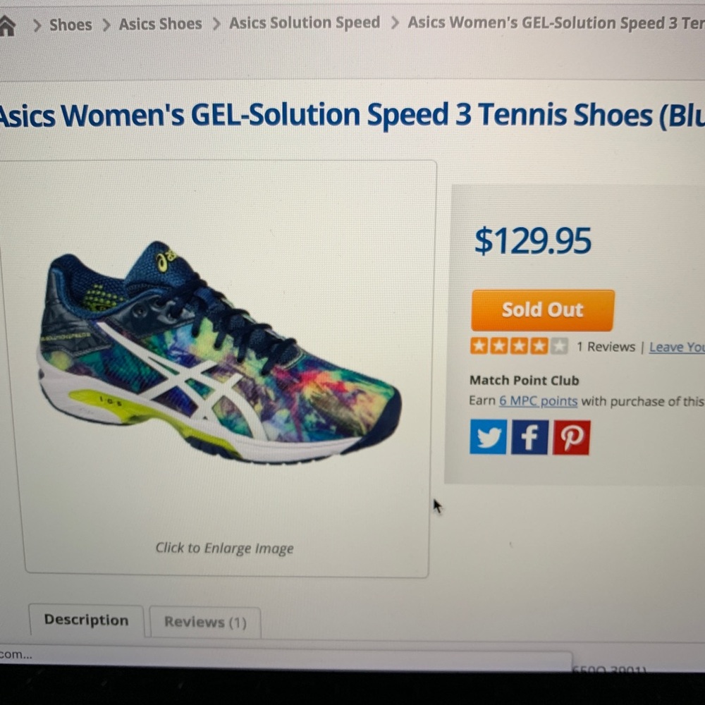 ASICS Women’s GEL-Solution Speed 3 Tennis Shoes